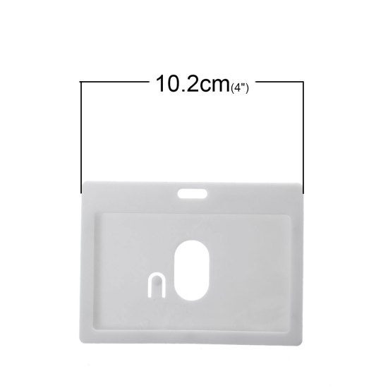 Image de Porte Badge Carte Horizontal en PVC Gris 10.2cm x 7.4cm, 1 Paquet （Env. 10 Pcs/Paquet)