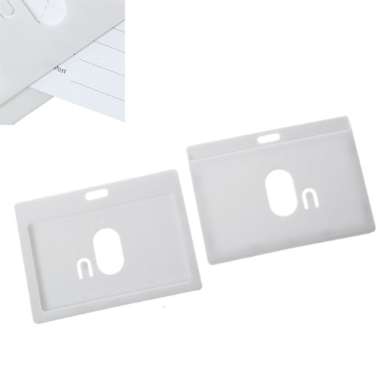 Bild von PVC Horizontal ID-Kartenhalter Grau 10.2cm x 7.4cm, 1 Packung (ca. 10 Stück/Pakung)