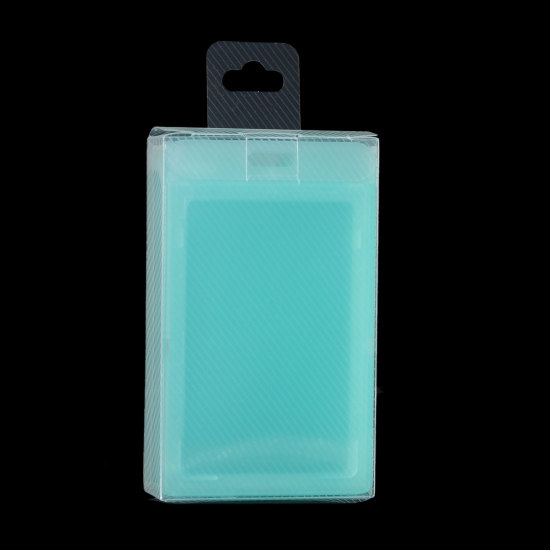 Picture of PVC Vertical ID Card Badge Holders Blue Frosted 11cm x6.6cm(4 3/8" x2 5/8"), 1 Box(Approx 5 PCs)
