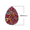 Picture of Resin Dome Cabochon Teardrop Flatback Red AB Color Flower 18mm x13mm( 6/8" x 4/8"), 200 PCs