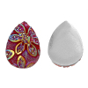 Picture of Resin Dome Cabochon Teardrop Flatback Red AB Color Flower 18mm x13mm( 6/8" x 4/8"), 200 PCs