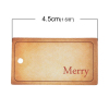 Picture of Paper Label Tags Rectangle Smoke Yellow Message "Merry" Pattern 4.5cm x2.5cm(1 6/8" x1"), 100 PCs