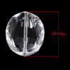 Imagen de Cuentas Vidrio Cristal de Óvalo , Transparente Facetas 24mm x 20mm, Agujero: acerca de 1.3mm, 10 Unidades