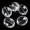 Imagen de Cuentas Vidrio Cristal de Óvalo , Transparente Facetas 24mm x 20mm, Agujero: acerca de 1.3mm, 10 Unidades