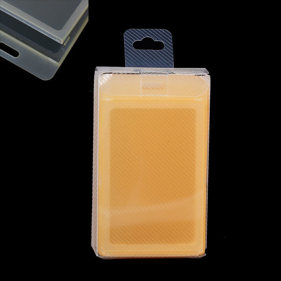 Picture of PVC Vertical ID Card Badge Holders Yellow Frosted 11cm x6.6cm(4 3/8" x2 5/8"), 1 Box(Approx 5 PCs)