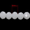 Picture of Crystal Glass Loose Beads Round White Faceted About 4mm x 3mm, Hole: Approx 0.5mm, 45cm long, 2 Strands (Approx 145 PCs/Strand)