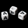 Imagen de Cuentas Acrílico Cubo Blanco & Negro Letra "A" 6mm x 6mm, Agujero: acerca de 3.5mm, 500 Unidades