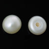 Image de (Classement A) Naturel Perle d'Eau Douce de Culture de Bon Lustre Demi Trou Rond Crème 4.5mm-5mm, Taille de Trou: 0.5mm, 2 Paires