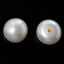 Picture of (Grade A) Natural Freshwater Cultured Pearl Beads Round Creamy-White High Luster Half Hole About 6.5mm Dia. - 6mm Dia., Hole: Approx 0.5mm, 2 Pairs (4 PCs)