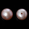 Image de (Classement A) Naturel Perle d'Eau Douce de Culture de Bon Lustre Demi Trou Rond Mauve 7.5mm - 7.0mm, Taille de Trou: 0.6mm, 2 Paires