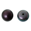 Picture of (Grade A) Natural Freshwater Cultured Pearl Beads Round Dark Purple High Luster Half Hole About 8.5mm Dia. - 8mm Dia., Hole: Approx 0.5mm, 2 Pairs (4 PCs)