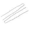 Picture of Iron Based Alloy Hairpin Bobby Pins U Shaped Silver Tone 65mm x 10mm, 100 PCs