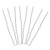 Picture of Iron Based Alloy Hairpin Bobby Pins U Shaped Silver Tone 65mm x 10mm, 100 PCs