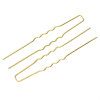 Picture of Iron Based Alloy Hairpin Bobby Pins U Shaped Golden 65mm x 10mm, 100 PCs