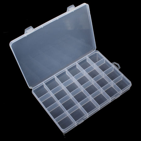 Immagine di ABS Contenitori Rettangolo Trasparente 20.7cm x 13.8cm, 1 Pz (24 Compartments/pz)