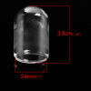 Picture of Transparent Glass Miniature Globe Bubble Bottle Vial Cylinder Clear 25mm Dia, 3 PCs