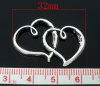 Picture of Zinc Based Alloy Pendants Heart Antique Silver Color 3.2cm x2.5cm(1 2/8" x1"), 20 PCs