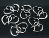 Picture of Zinc Based Alloy Pendants Heart Antique Silver Color 3.2cm x2.5cm(1 2/8" x1"), 20 PCs