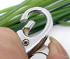 Picture of Iron Based Alloy Keychain & Keyring Round Swivel Clasp Silver Tone 7.5cm Dia, 5 PCs
