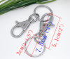Picture of Iron Based Alloy Keychain & Keyring Round Swivel Clasp Silver Tone 7.5cm Dia, 5 PCs