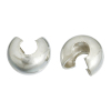Image de Perles à Écraser Crimp en Alliage Forme Demi-Rond Argenté, Taille de Fermeture: 5mm, Taille d'Ouvert: 6mm, 200 Pcs