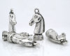 Picture of Zinc Metal Alloy 3D Charm Pendants Chess Knight Antique Silver Color 27mm(1 1/8") x 8mm( 3/8"), 10 PCs