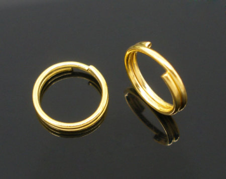 400 PCs 8mm Dia., 0.7mm(21 gauge) Iron Based Alloy Double Split Jump Rings Findings For Jewelry Making Gold Plated Round