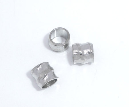 Copper European Style Snake Chain Screw Threads Silver Tone 4.2mm x 4mm, 100 PCs