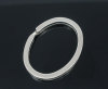 Picture of Iron Based Alloy Keychain & Keyring Oval Silver Tone 36mm x 28mm, 10 PCs