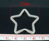 Picture of Iron Based Alloy Keychain & Keyring Pentagram Star Silver Tone 3.5cm x 3.3cm, 10 PCs