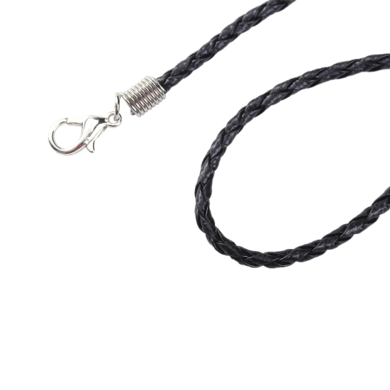 Изображение Ожерелье из Искусственной Кожи 17“ Черный, Проданные 20 ниток