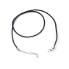 Picture of Faux Leather Braided Cord Necklace Black 43cm(16 7/8") long, 20 PCs