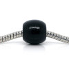 Picture of Natural Wood European Style Large Hole Charm Beads Barrel Black 11x12mm, 100 PCs