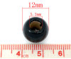 Picture of Natural Wood European Style Large Hole Charm Beads Barrel Black 11x12mm, 100 PCs