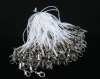 Image de 100 Attaches cordons dragonnes Blanc de téléphone portable avec mousqueton 70mm