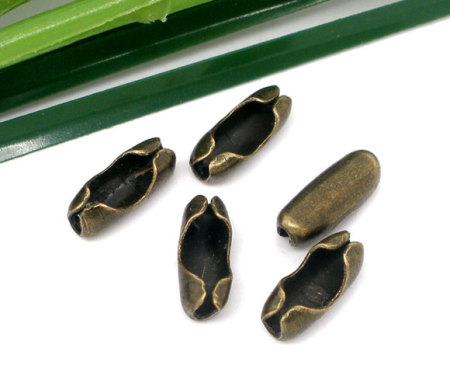 Alloy Ball Chain Connectors Antique Bronze (Fit 2-2.4mm Ball Chain) 8mm( 3/8") x 3mm( 1/8"), 500 PCs