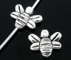 Picture of Zinc Based Alloy Beads Bee Antique Silver Color About 14mm x 12mm, Hole:Approx 1mm, 50 PCs