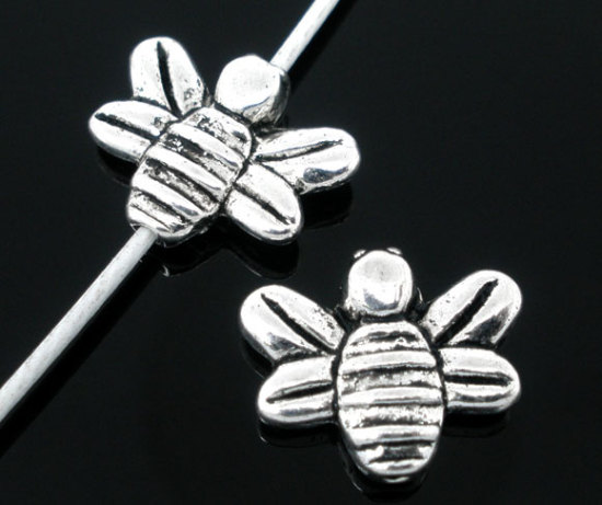 Изображение Бусина-разделитель "Пчела " 14mm x 12mm Античное Серебро, Проданная 50 шт/уп