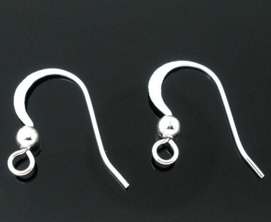 Imagen de Componentes de aretes GanchosLatón de Torcido,Argentado 17mm x 18mm, 200 Unidades