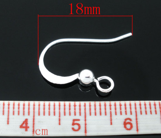 Imagen de Componentes de aretes GanchosLatón de Torcido,Argentado 17mm x 18mm, 200 Unidades