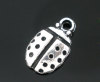 Imagen de Colgantes Aleación del Metal Del Zinc de Mariquita,Punto Plata Antigua Rhinestone 12.0mm x 7.0mm, 100 Unidades 