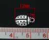 Imagen de Colgantes Aleación del Metal Del Zinc de Mariquita,Punto Plata Antigua Rhinestone 12.0mm x 7.0mm, 100 Unidades 