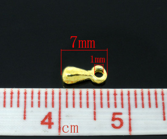 Picture of 200 Gold Plated Extender Chain Drops/Pendants Findings 7x3mm