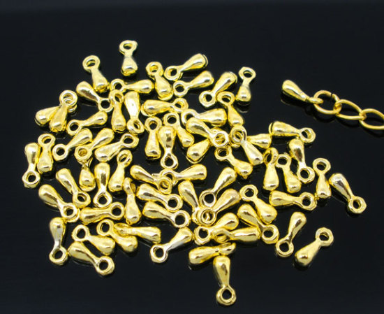 Picture of 200 Gold Plated Extender Chain Drops/Pendants Findings 7x3mm