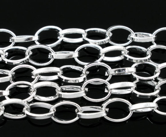 Picture of Alloy Link Cable Chain Findings Silver Plated 8x6mm(3/8"x2/8"), 4 M