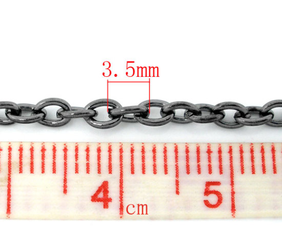 Image de Chaîne Maille Forçat en Alliage Gunmetal 3.5x2.5mm, 10 M