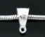 Image de 50 Bélières Perles Triangle Argenté pour Européen Bracelet Charms 14x7mm