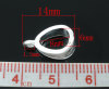 Picture of 50 Silver Plated Triangle Bail Beads Fit European Bracelet 14x7mm