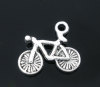 Imagen de Colgantes Aleación del Metal Del Zinc de Bicicleta Plata Antigua Rhinestone 15.0mm x 13.0mm, 50 Unidades 