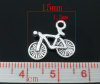 Imagen de Colgantes Aleación del Metal Del Zinc de Bicicleta Plata Antigua Rhinestone 15.0mm x 13.0mm, 50 Unidades 